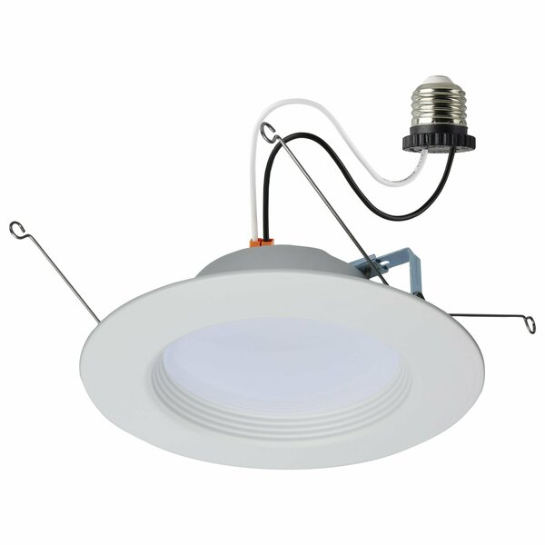 Satco 9 Watt LED Downlight Retrofit 5-6 Inches CCT Selectable Round White Finish 120 Volt S11801R1